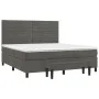 Box spring bed with dark gray velvet mattress 160x200 cm by , Beds and slatted bases - Ref: Foro24-3137912, Price: 546,50 €, ...