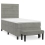 Box spring bed with light gray velvet mattress 80x200 cm by , Beds and slatted bases - Ref: Foro24-3137869, Price: 342,65 €, ...