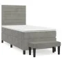 Box spring bed with light gray velvet mattress 80x200 cm by , Beds and slatted bases - Ref: Foro24-3137869, Price: 334,53 €, ...