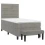 Box spring bed with light gray velvet mattress 80x200 cm by , Beds and slatted bases - Ref: Foro24-3137869, Price: 334,53 €, ...