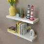 2 Stück weiße MDF-Wandregale für Bücher/DVDs von vidaXL, Regale und Regale - Ref: Foro24-242183, Preis: 35,63 €, Rabatt: %