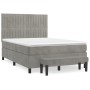 Boxspringbett mit hellgrauer Samtmatratze 140x190 cm von , Betten und Lattenroste - Ref: Foro24-3137959, Preis: 593,63 €, Rab...