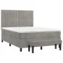 Box spring bed with light gray velvet mattress 140x190 cm by , Beds and slatted bases - Ref: Foro24-3137959, Price: 577,75 €,...
