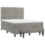 Boxspringbett mit hellgrauer Samtmatratze 140x190 cm von , Betten und Lattenroste - Ref: Foro24-3137959, Preis: 593,63 €, Rab...