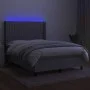 Boxspringbettmatratze und LED-Leuchten hellgrauer Stoff 140x200 cm von , Betten und Lattenroste - Ref: Foro24-3138477, Preis:...