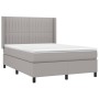 Boxspringbettmatratze und LED-Leuchten hellgrauer Stoff 140x200 cm von , Betten und Lattenroste - Ref: Foro24-3138477, Preis:...