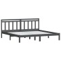 Estructura de cama de madera maciza de pino gris 200x200 cm