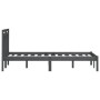 Estructura de cama de madera maciza de pino gris 200x200 cm