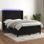 Cama box spring colchón y LED terciopelo negro 140x200 cm de , Camas y somieres - Ref: Foro24-3139687, Precio: 473,03 €, Desc...