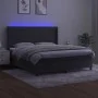 Box spring bed with mattress and LED dark gray velvet 160x200 cm by , Beds and slatted bases - Ref: Foro24-3139632, Price: 52...