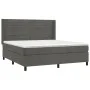 Box spring bed with mattress and LED dark gray velvet 160x200 cm by , Beds and slatted bases - Ref: Foro24-3139632, Price: 52...