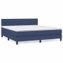 Box spring bed with blue fabric mattress 160x200 cm by , Beds and slatted bases - Ref: Foro24-3140231, Price: 463,30 €, Disco...