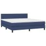 Box spring bed with blue fabric mattress 160x200 cm by , Beds and slatted bases - Ref: Foro24-3140231, Price: 463,30 €, Disco...