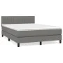 Box spring bed with dark gray fabric mattress 140x190 cm by , Beds and slatted bases - Ref: Foro24-3140210, Price: 460,43 €, ...