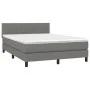 Box spring bed with dark gray fabric mattress 140x190 cm by , Beds and slatted bases - Ref: Foro24-3140210, Price: 460,43 €, ...