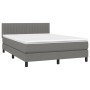Cama box spring con colchón tela gris oscuro 140x190 cm de , Camas y somieres - Ref: Foro24-3140210, Precio: 474,57 €, Descue...