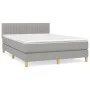 Box spring bed with light gray fabric mattress 140x190 cm by , Beds and slatted bases - Ref: Foro24-3140769, Price: 464,51 €,...