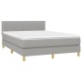Box spring bed with light gray fabric mattress 140x190 cm by , Beds and slatted bases - Ref: Foro24-3140769, Price: 474,51 €,...