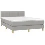 Box spring bed with light gray fabric mattress 140x190 cm by , Beds and slatted bases - Ref: Foro24-3140769, Price: 464,51 €,...