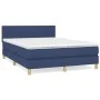 Box spring bed with blue fabric mattress 140x200 cm by , Beds and slatted bases - Ref: Foro24-3140783, Price: 429,82 €, Disco...