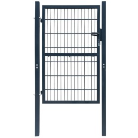 Cancela de valla 2D individual gris antracita 106x230 cm de vidaXL, Puertas de jardín - Ref: Foro24-141745, Precio: 217,78 €,...