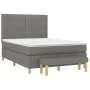 Box spring bed with dark gray fabric mattress 140x200 cm by , Beds and slatted bases - Ref: Foro24-3137318, Price: 533,15 €, ...