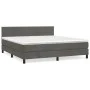 Box spring bed with dark gray velvet mattress 160x200 cm by , Beds and slatted bases - Ref: Foro24-3141372, Price: 465,68 €, ...