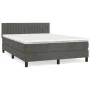 Box spring bed with dark gray velvet mattress 140x190 cm by , Beds and slatted bases - Ref: Foro24-3141420, Price: 426,17 €, ...