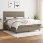 Cama box spring con colchón tela gris taupe 160x200 cm de , Camas y somieres - Ref: Foro24-3141869, Precio: 612,93 €