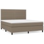 Box spring bed with taupe gray fabric mattress 160x200 cm by , Beds and slatted bases - Ref: Foro24-3141869, Price: 611,28 €,...