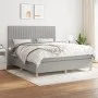 Box spring bed with light gray fabric mattress 160x200 cm by , Beds and slatted bases - Ref: Foro24-3142505, Price: 539,56 €,...