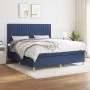 Cama box spring con colchón tela azul 160x200 cm de , Camas y somieres - Ref: Foro24-3142511, Precio: 551,13 €, Descuento: %