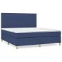 Cama box spring con colchón tela azul 160x200 cm de , Camas y somieres - Ref: Foro24-3142511, Precio: 551,13 €, Descuento: %
