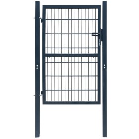 Anthrazitgrau 2D individuelles Zauntor 106x190 cm von vidaXL, Gartentore - Ref: Foro24-141743, Preis: 211,75 €, Rabatt: %