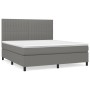 Cama box spring con colchón tela gris oscuro 160x200 cm de , Camas y somieres - Ref: Foro24-3141946, Precio: 573,59 €, Descue...
