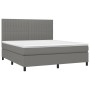 Cama box spring con colchón tela gris oscuro 160x200 cm de , Camas y somieres - Ref: Foro24-3141946, Precio: 573,59 €, Descue...