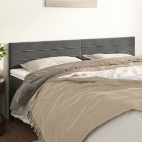 Cabeceros 2 unidades de terciopelo gris oscuro 80x5x78/88 cm de , Cabeceros y pies de cama - Ref: Foro24-346167, Precio: 59,1...