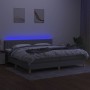 Box spring bed with fabric mattress and light gray LED 200x200 cm by , Beds and slatted bases - Ref: Foro24-3133901, Price: 5...