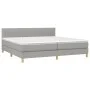 Box spring bed with fabric mattress and light gray LED 200x200 cm by , Beds and slatted bases - Ref: Foro24-3133901, Price: 5...