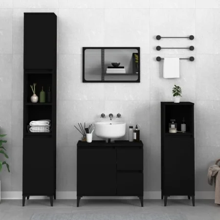 Black plywood bathroom cabinet 30x30x190 cm by , Bathroom furniture - Ref: Foro24-819797, Price: 95,97 €, Discount: %