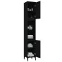Armario de baño madera contrachapada negro 30x30x190 cm de , Muebles de baño - Ref: Foro24-819797, Precio: 95,97 €, Descuento: %