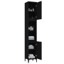 Armario de baño madera contrachapada negro 30x30x190 cm de , Muebles de baño - Ref: Foro24-819797, Precio: 97,25 €, Descuento: %
