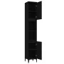 Armario de baño madera contrachapada negro 30x30x190 cm de , Muebles de baño - Ref: Foro24-819797, Precio: 95,97 €, Descuento: %