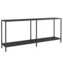 Mesa de consola vidrio templado negro 180x35x75,5 cm de , Mesas auxiliares - Ref: Foro24-331703, Precio: 115,77 €, Descuento: %