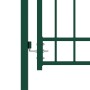 Puerta de valla con picos acero verde 100x200 cm