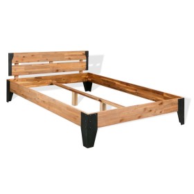 Estructura de cama de madera maciza de acacia acer