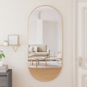Espejo de pared ovalado dorado 45x100 cm