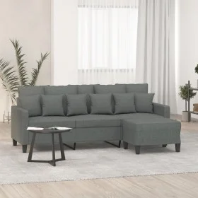 3-Sitzer-Sofa mit Hocker aus dunkelgrauem Stoff, 180 cm von , Sofas - Ref: Foro24-3201090, Preis: 298,28 €, Rabatt: %