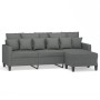 Sofá de 3 plazas con taburete de tela gris oscuro 180 cm de , Sofás - Ref: Foro24-3201090, Precio: 302,88 €, Descuento: %
