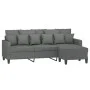 3-seater sofa with stool in dark gray fabric 180 cm by , Sofas - Ref: Foro24-3201090, Price: 298,28 €, Discount: %